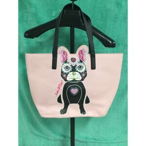 Betsey Johnson Luv Betsey Pink Frenchie tote bag